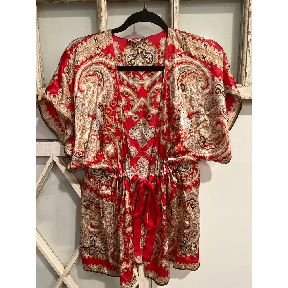 Cabi size small silk kimono cardigan top